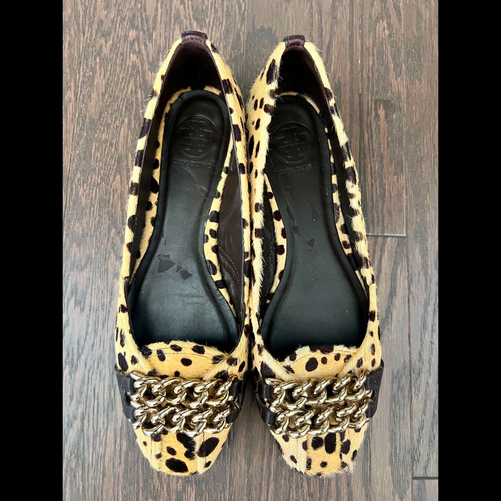 Tory Burch - Leopard Calf Hair Hana Loafers 7.5